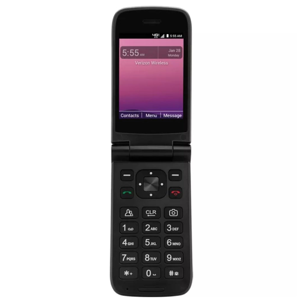 4G LTE Flip Phone with 2.8" Screen, Camera, Wi-Fi, Bluetooth, Unlocked - Black F10959