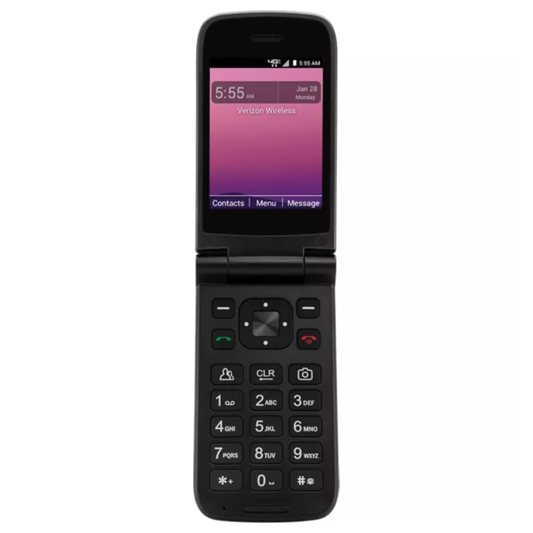 4G LTE Flip Phone with 2.8" Screen, Camera, Wi-Fi, Bluetooth, Unlocked - Black F10959