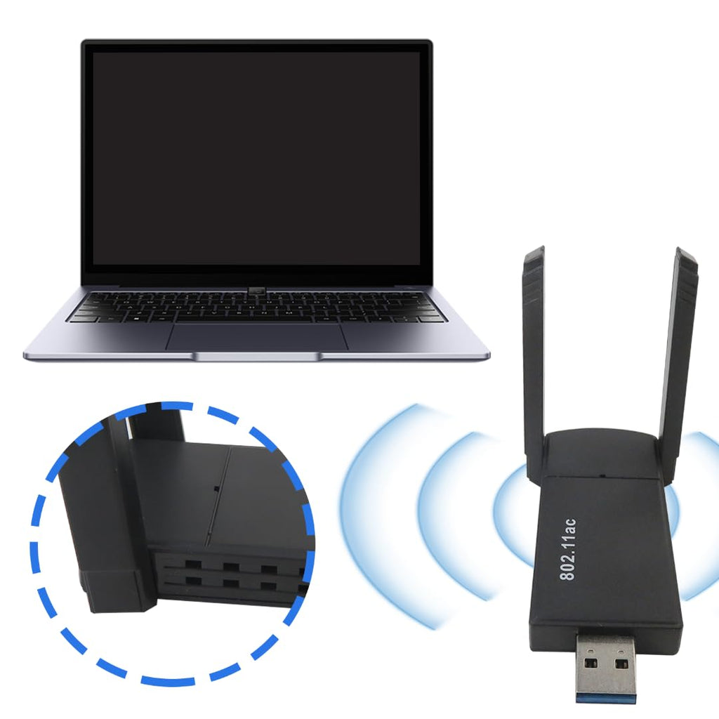 Wireless USB Adapter 1300Mbps Dual Antennas 5G/2.4G WiFi Adapter A831