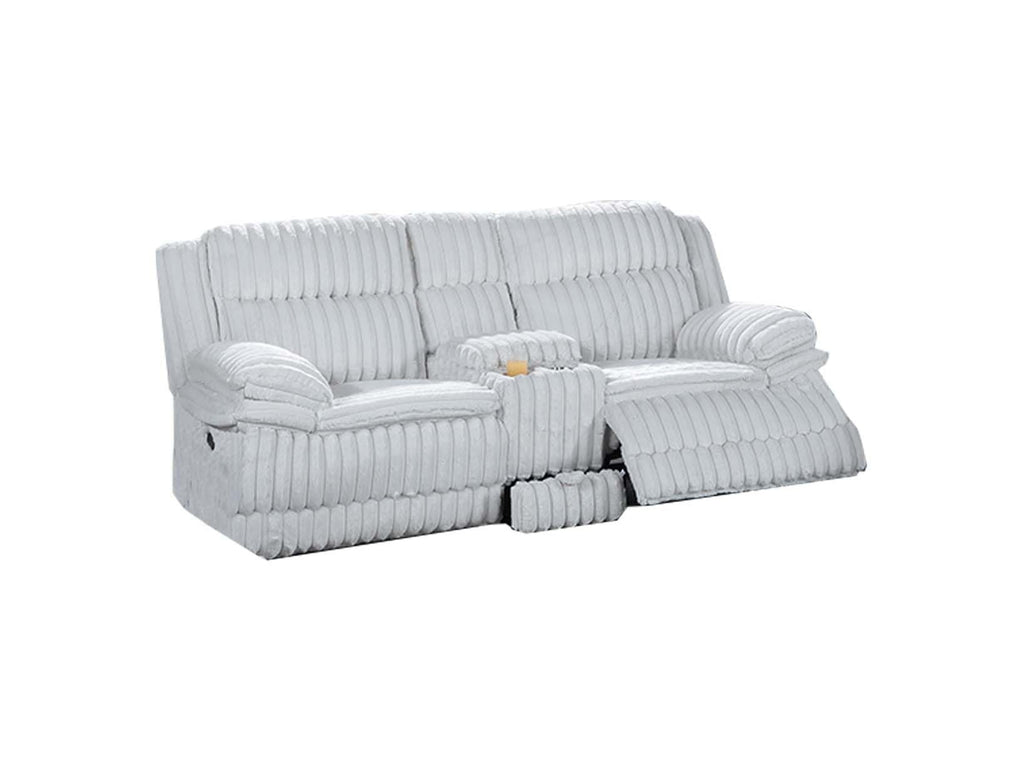 Light Gray Corduroy Manual Motion Loveseat N748