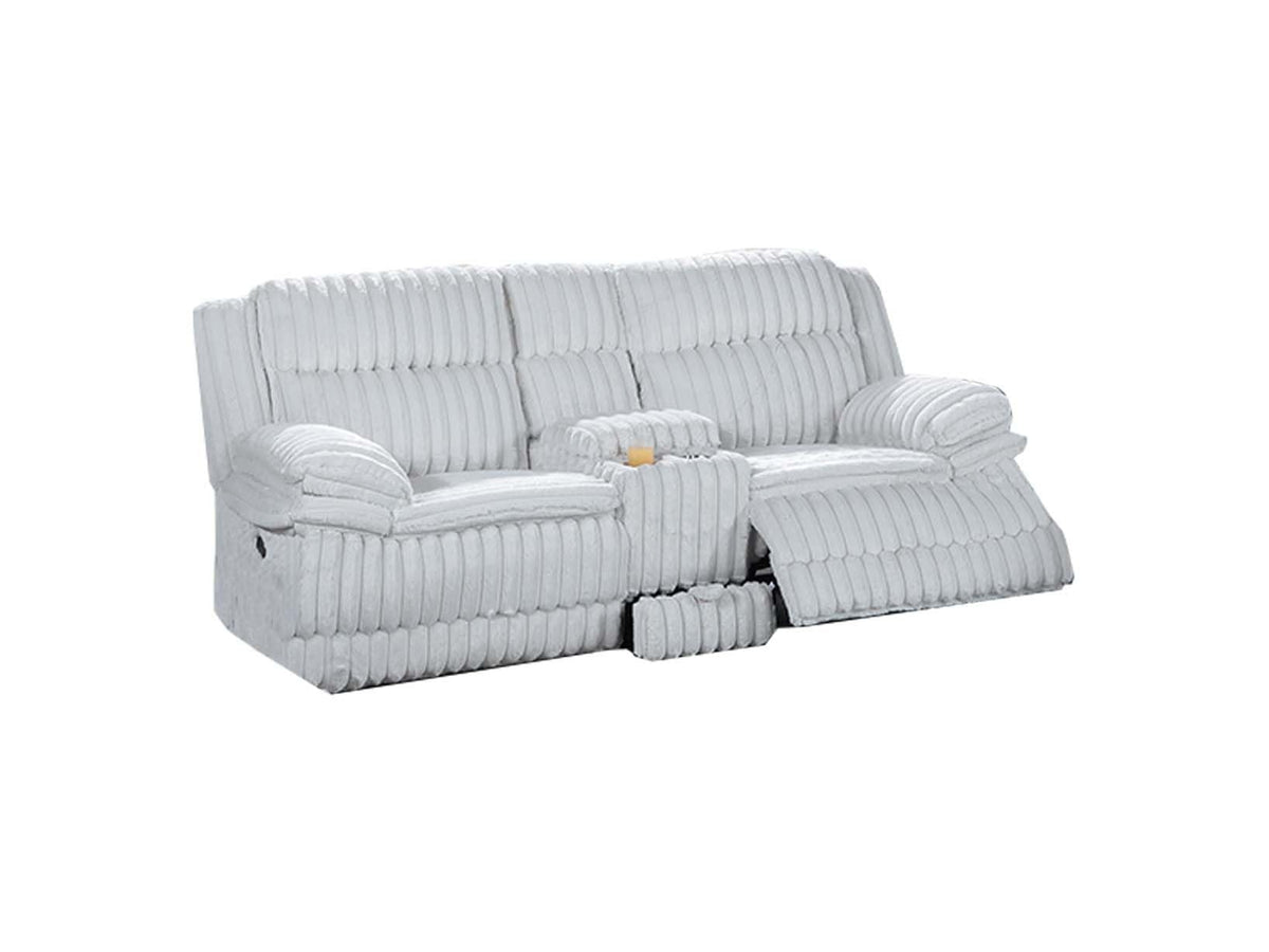 Light Gray Corduroy Manual Motion Loveseat N748
