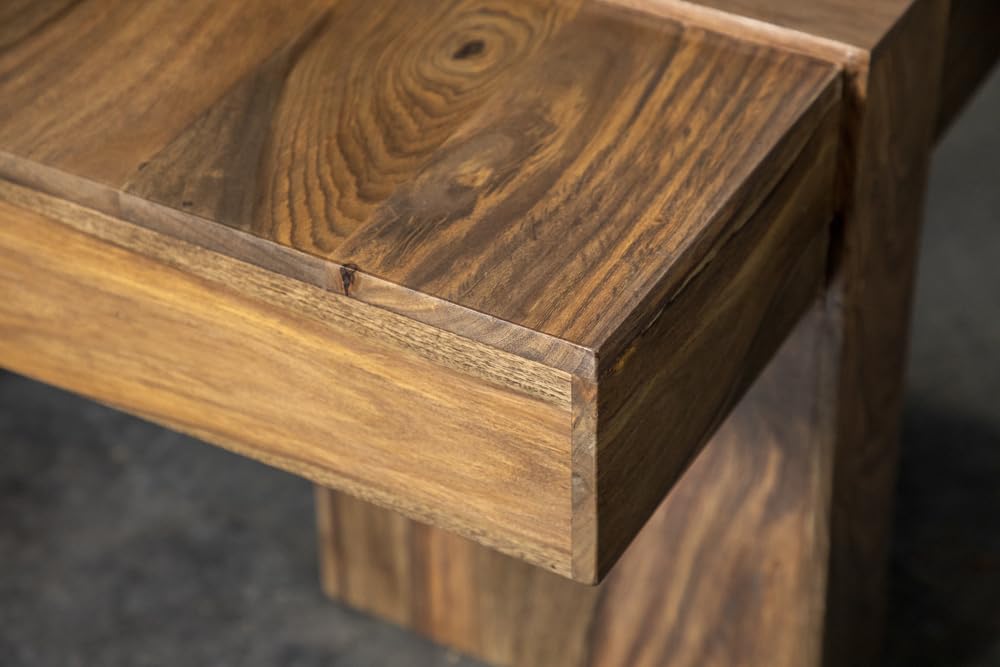 Sheesham Wood Square Coffee Table with Wooden Legs Q83687