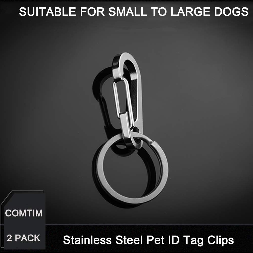 2 Pack Stainless Steel Dog Tag Clips I81590
