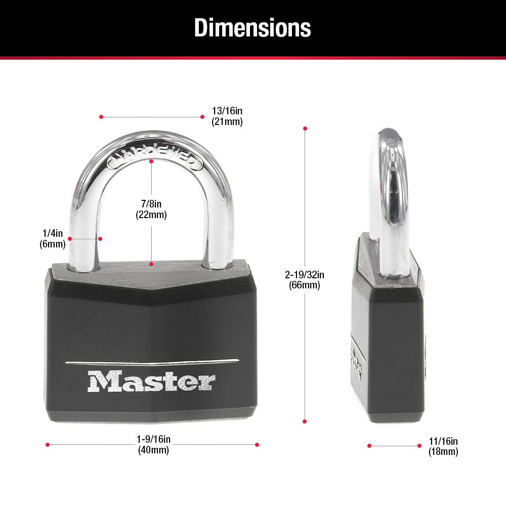 Black 4 Pack Covered Aluminum Keyed Padlock S8800