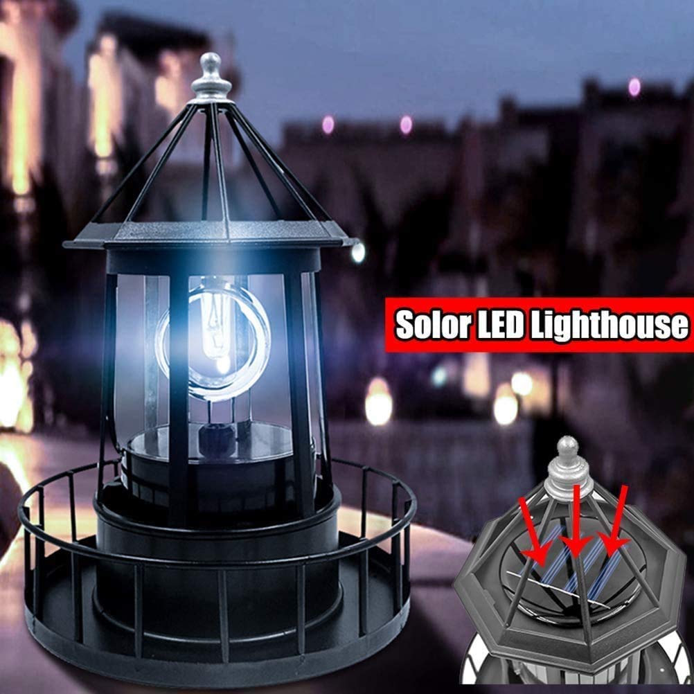 Black Waterproof Solar Outdoor Hanging Lighthouse Lamp U521581