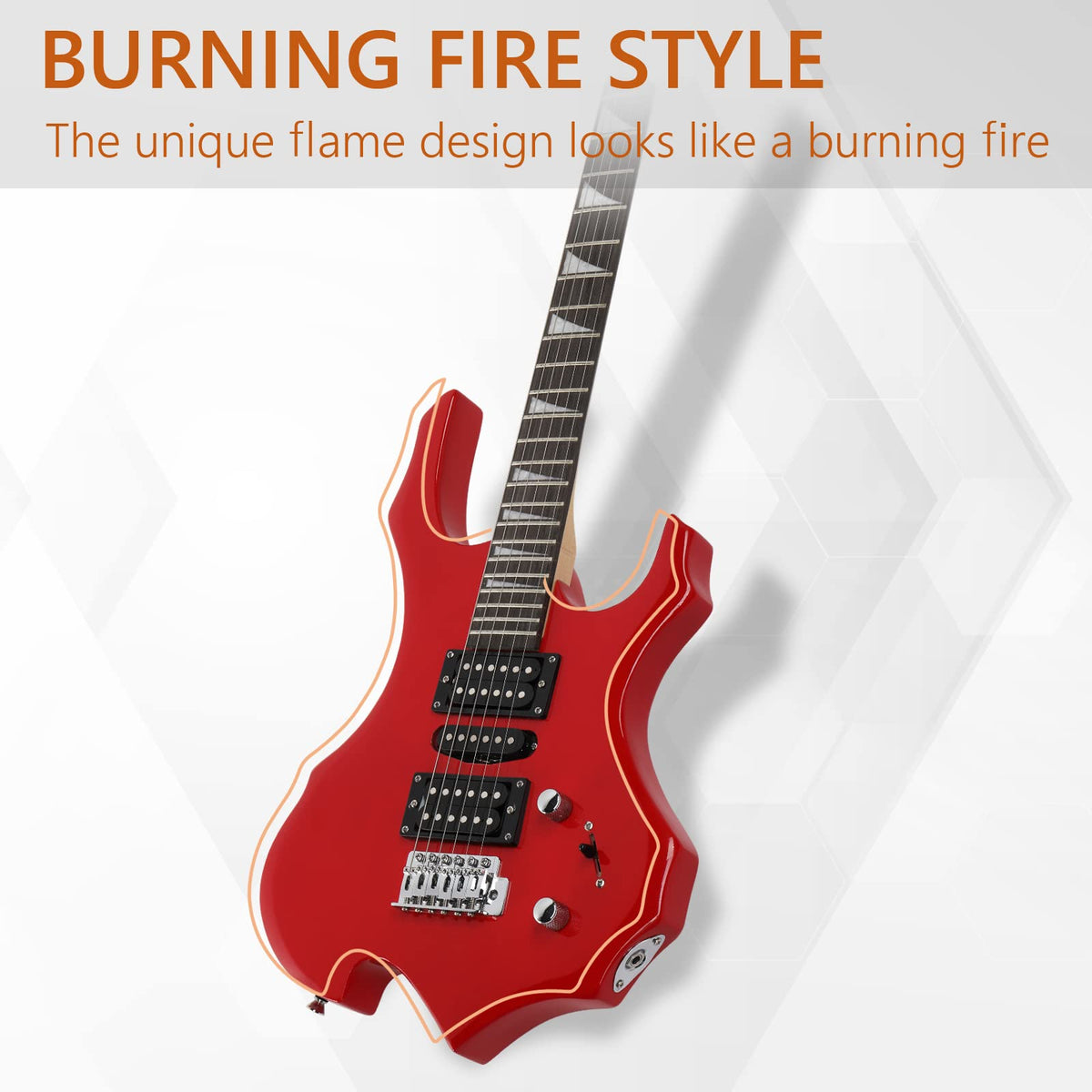 Red Electric Guitar Kit with Amplifier H1702