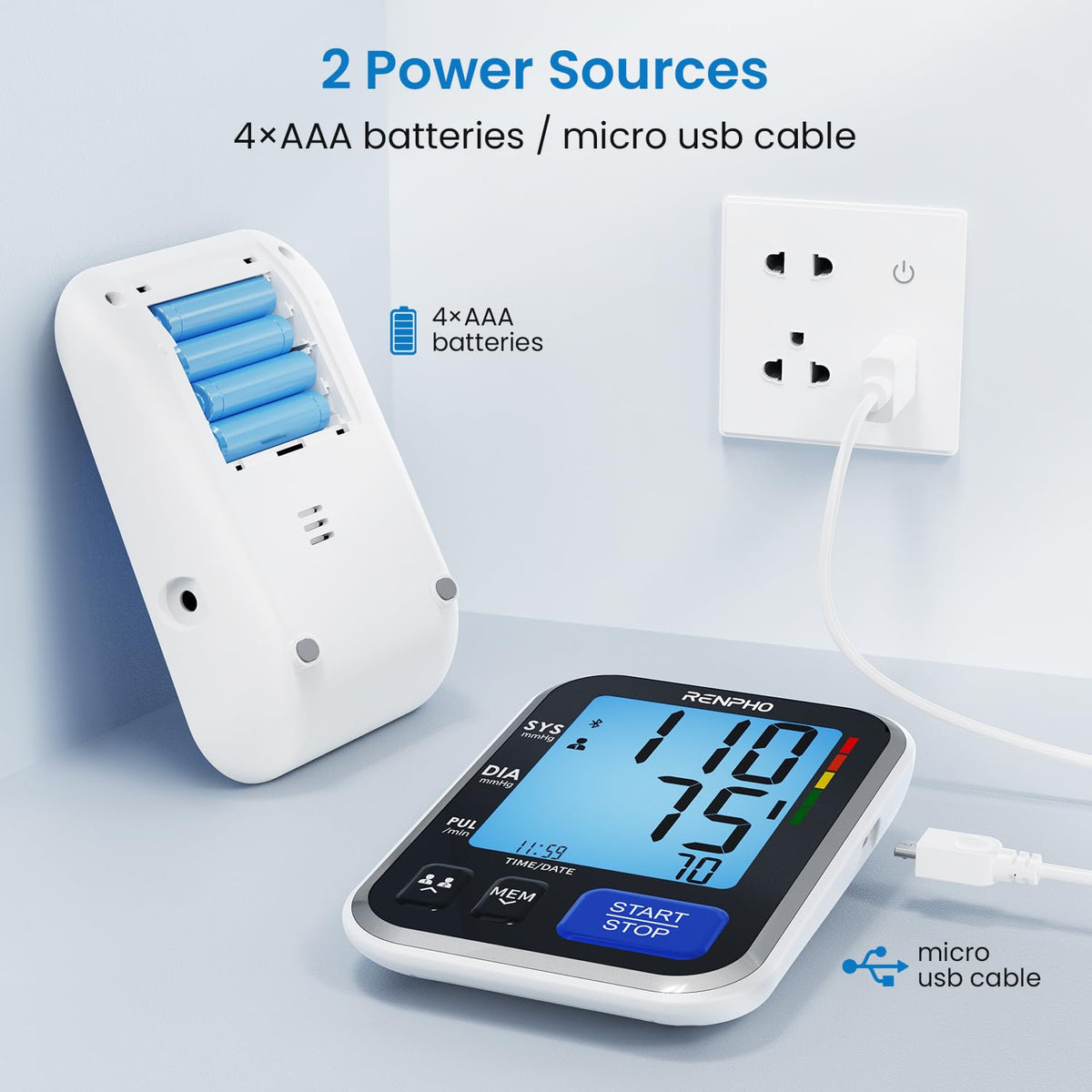 Smart Blood Pressure Monitor with Wide Cuff D954