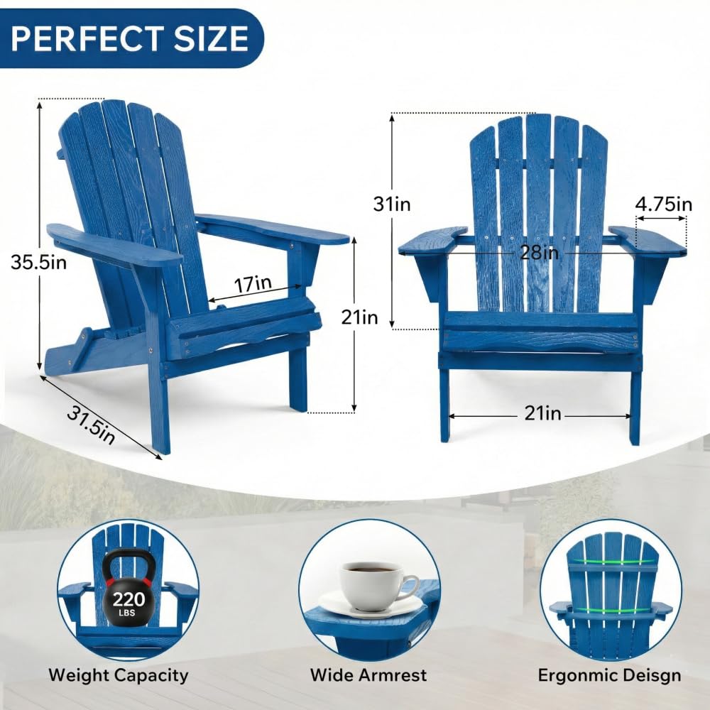 Folding Solid Cedar Wood Adirondack Chair S625