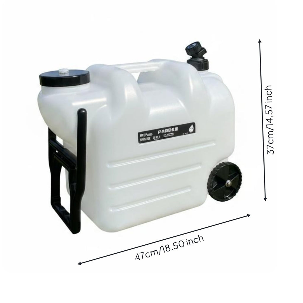 White Portable Water Dispenser with Faucet and Wheels H175481