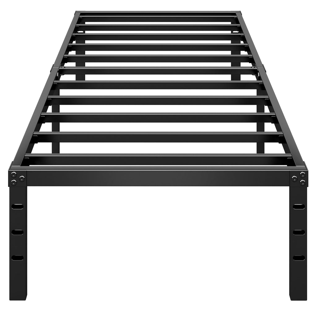 14 Inch Tall Black Metal Platform Twin Size Bed Frame R41216