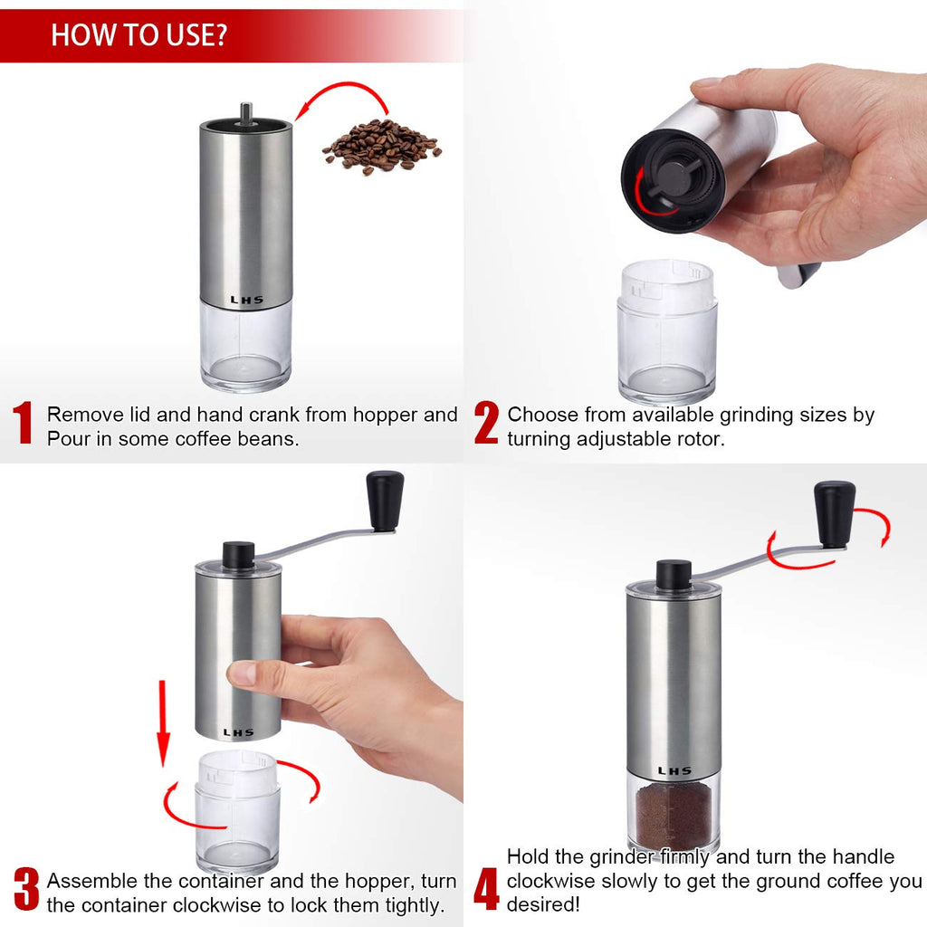 Coffee Grinder Stainless Steel Ceramic Conical Burr P96359