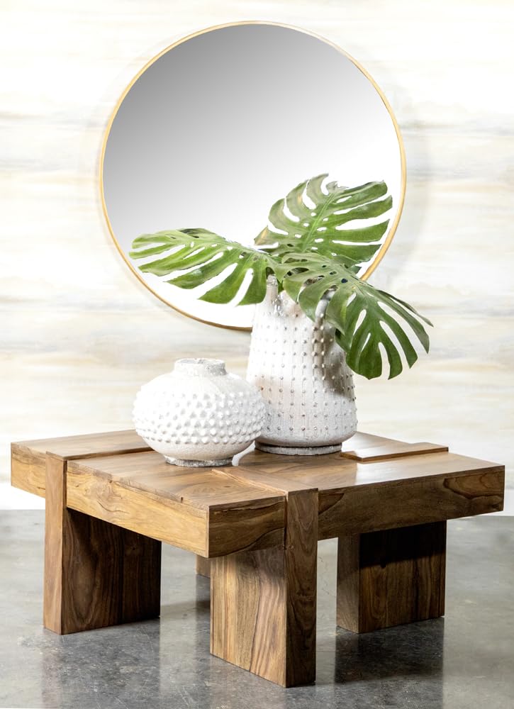 Sheesham Wood Square Coffee Table with Wooden Legs Q83687