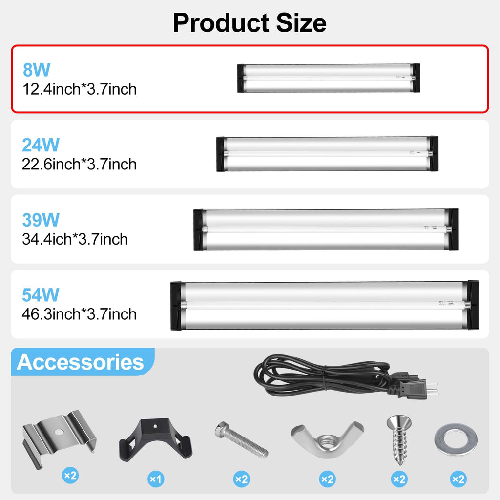 8W 10.0 UVB Reptile Light Fixture Combo Kit 12inch Q642910