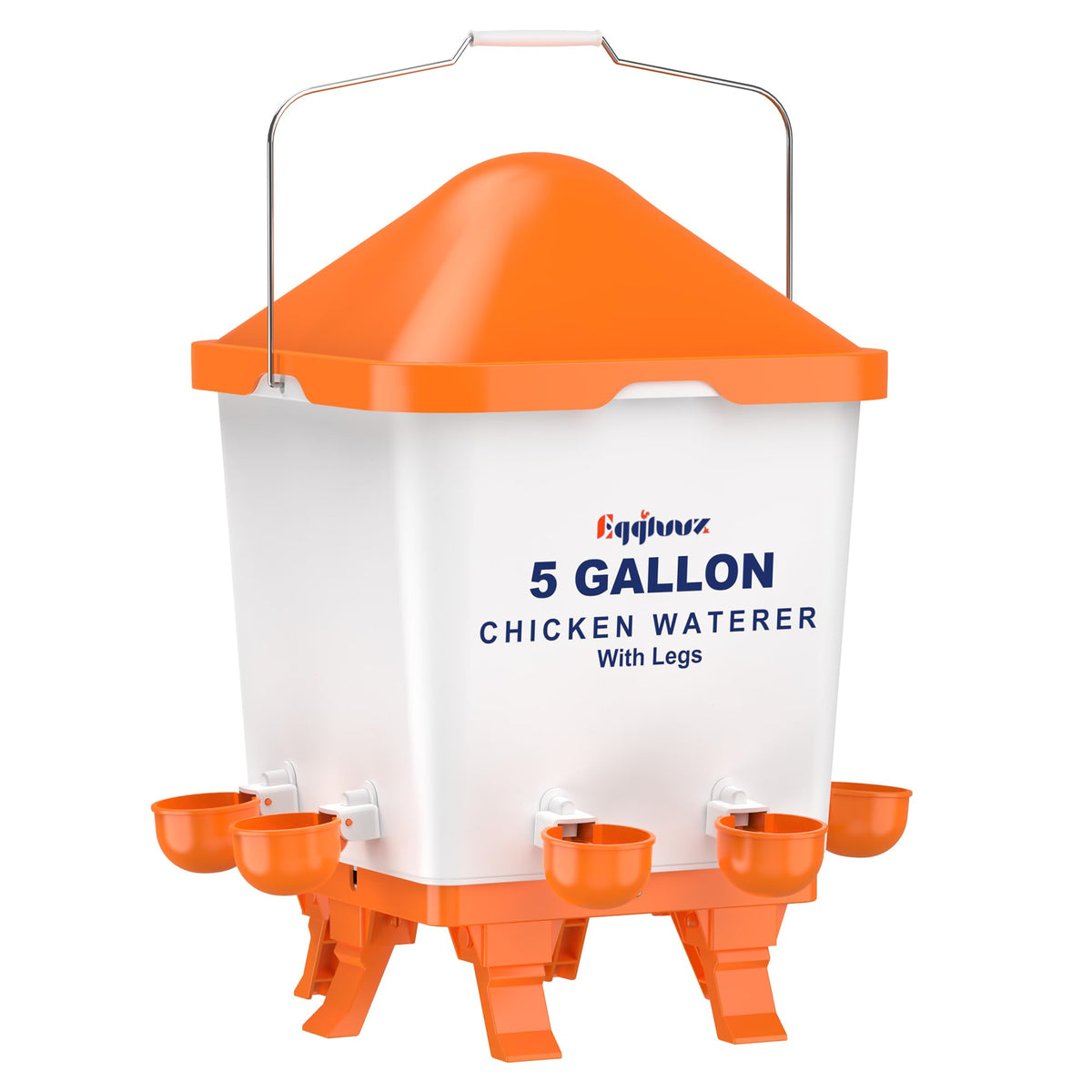 5 Gallons Chicken Waterer Bucket with Cups and Adjustable Legs C12668