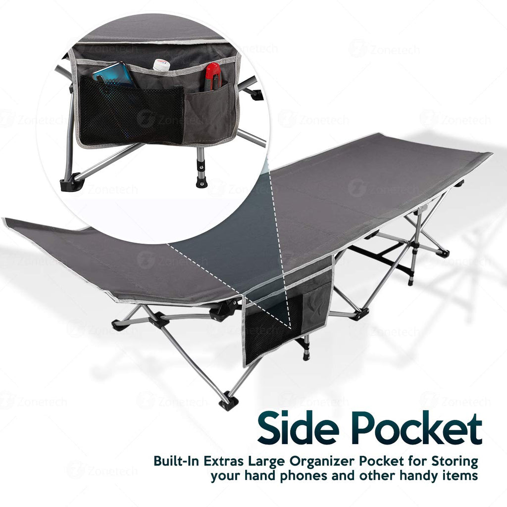 Folding Lightweight Portable Heavy Duty Travel Cot with Large Pocket P773816