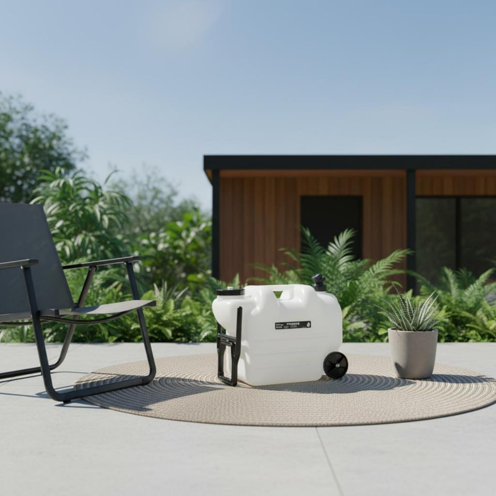 White Portable Water Dispenser with Faucet and Wheels H175481