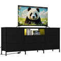 Black 8 Drawer TV Stand Dresser with Steel Frame K560