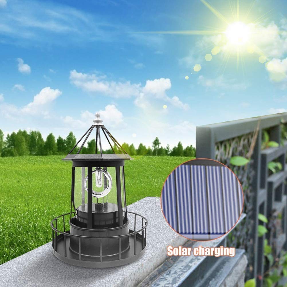 Black Waterproof Solar Outdoor Hanging Lighthouse Lamp U521581