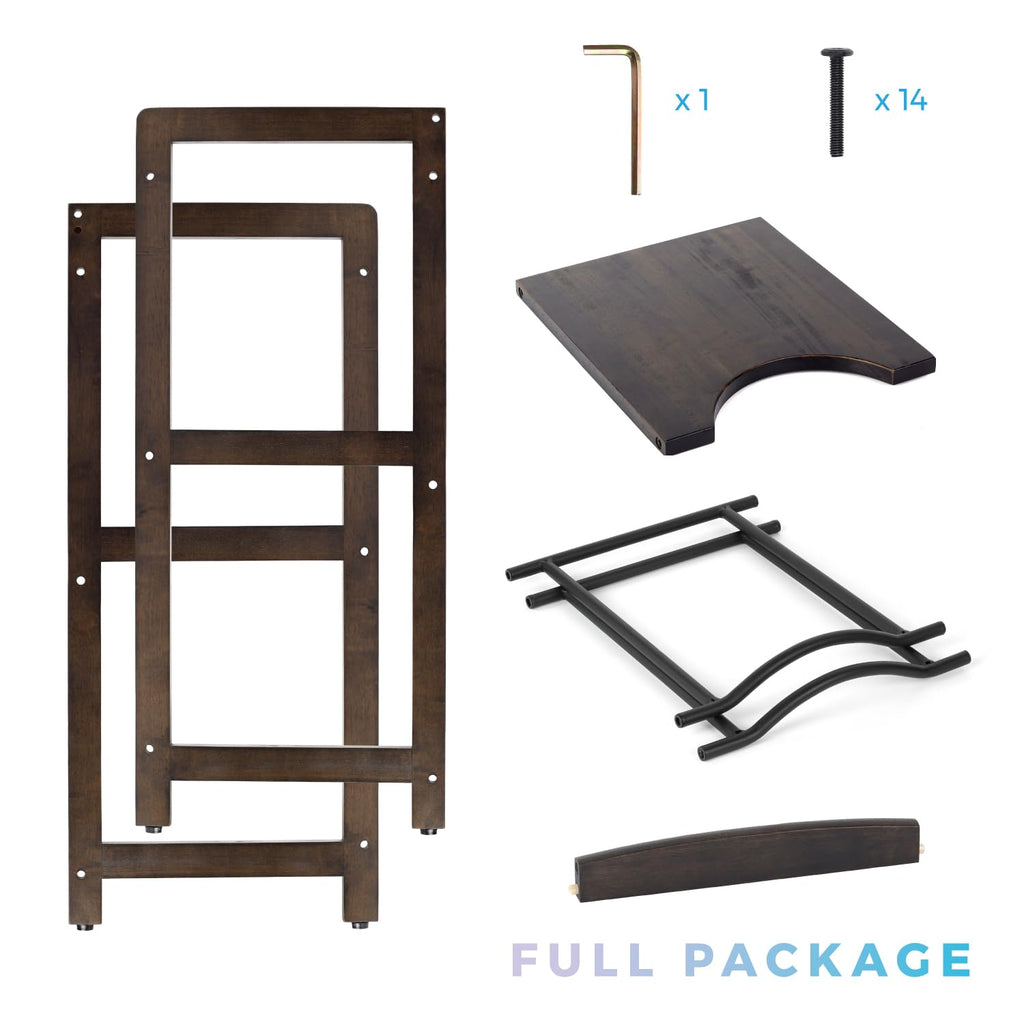 5 Gallon Water Jug Holder with Top Shelves, 3-Tiers Solid Wood Water Dispenser Stand Y76072