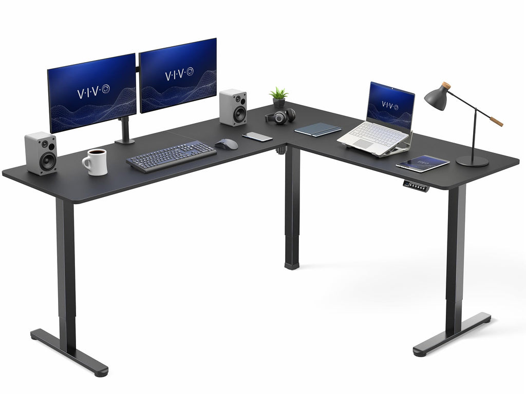 Black 75 x 63 in Corner Standing Desk P27235