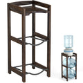 5 Gallon Water Jug Holder with Top Shelves, 3-Tiers Solid Wood Water Dispenser Stand Y76072