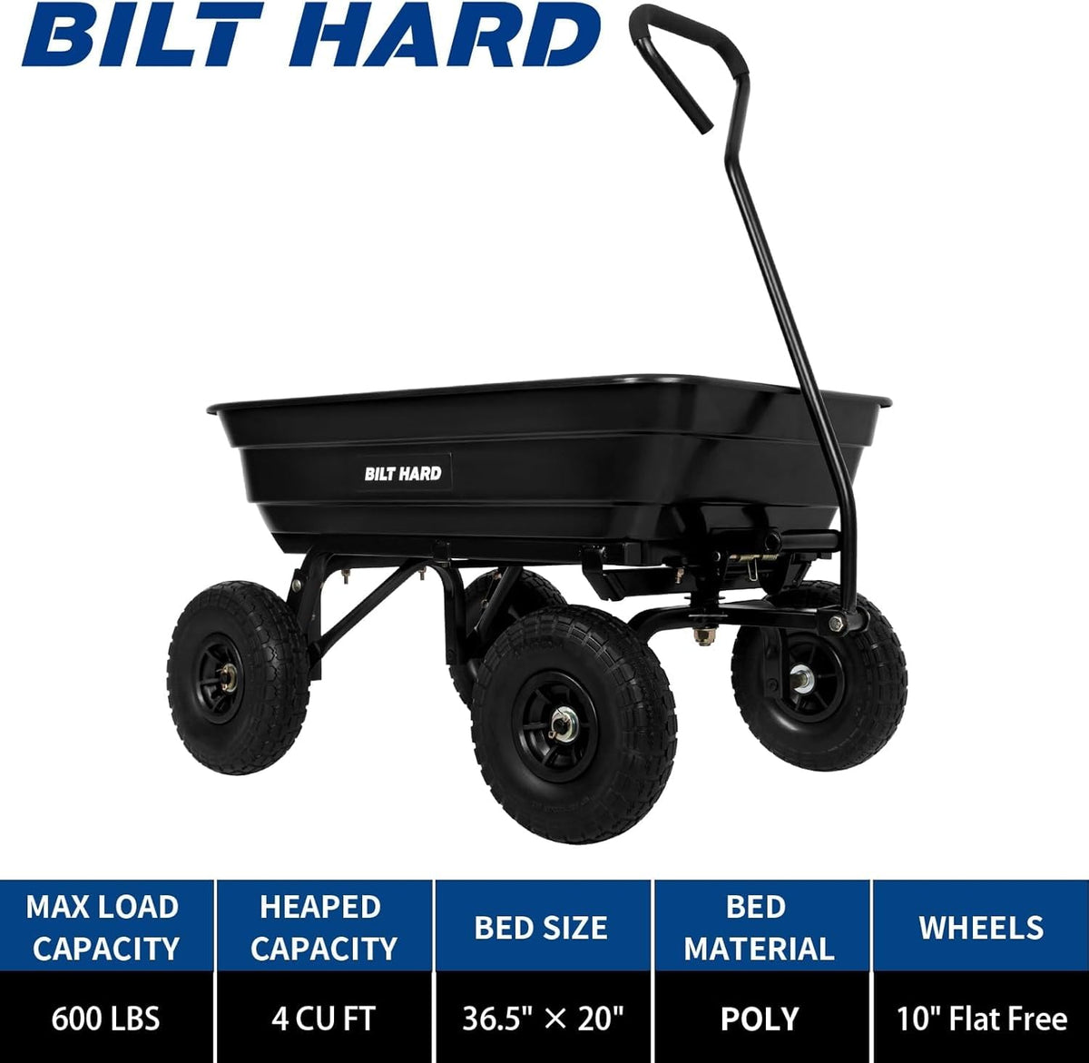 Poly Garden Dump Cart 600 lbs 4 Cu Ft S20894