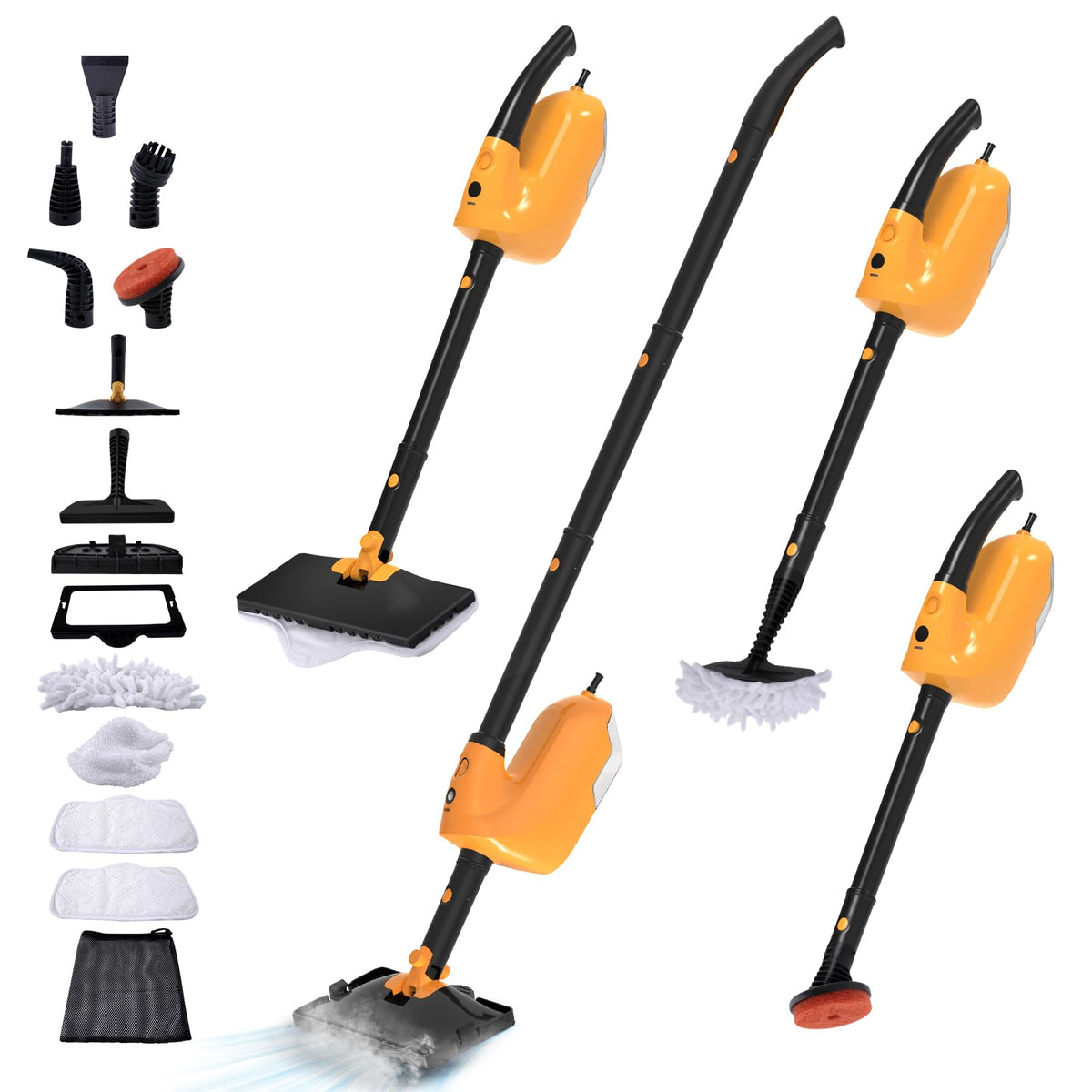 Steam Mop with 23FT Cord, 12OZ Removable Tank F358