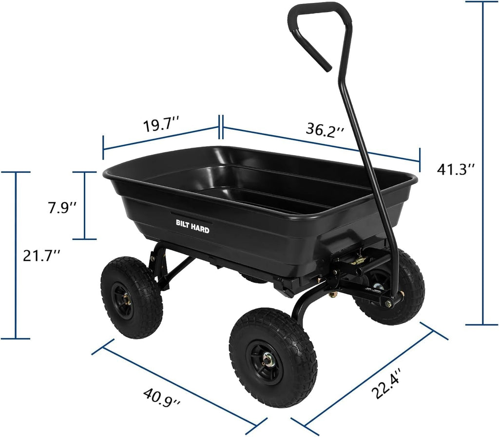 Poly Garden Dump Cart 600 lbs 4 Cu Ft S20894