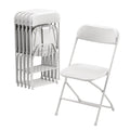 6 Pack White Plastic Folding Chair with Steel Frame K525