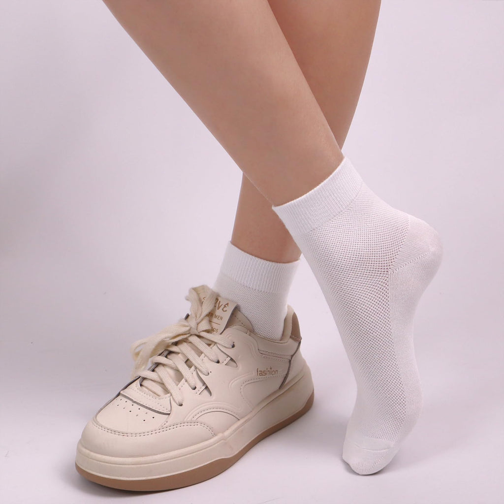 Women Thin Viscose Bamboo Above Ankle Crew Socks 5 Pairs C879