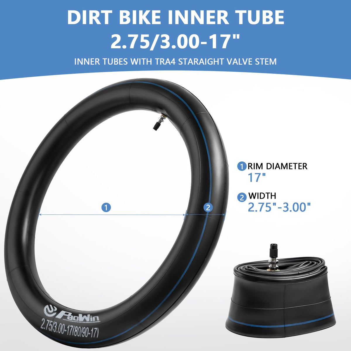 2-Pcs 2.75/3.00-17 TR4 Inner Tubes U793971