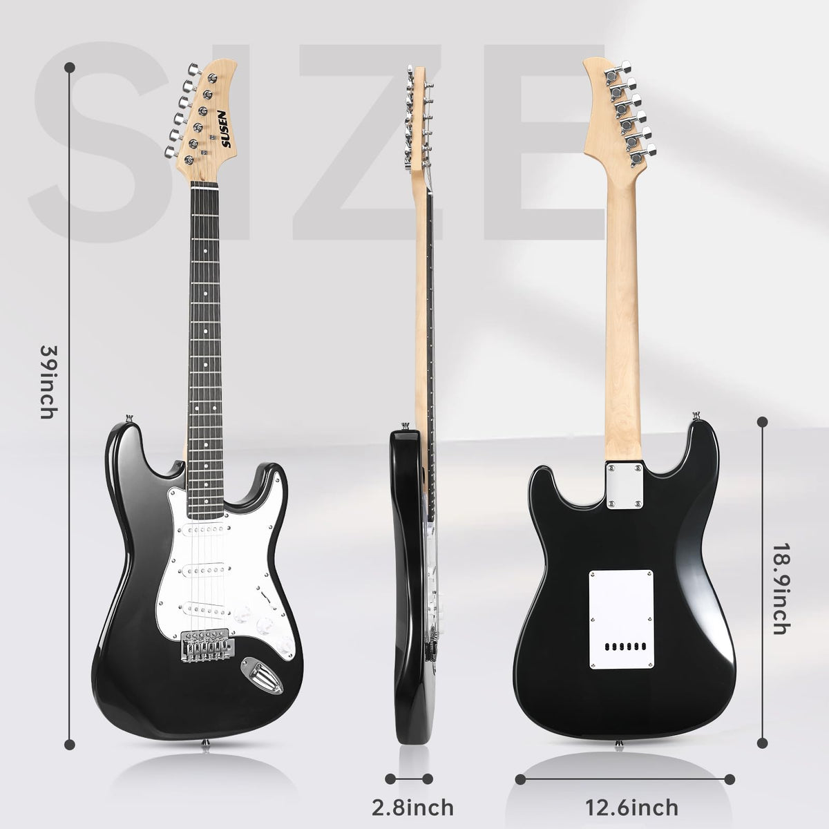 39 Inch Solid Full-size Electric Guitar with Amplifier Bag B69500
