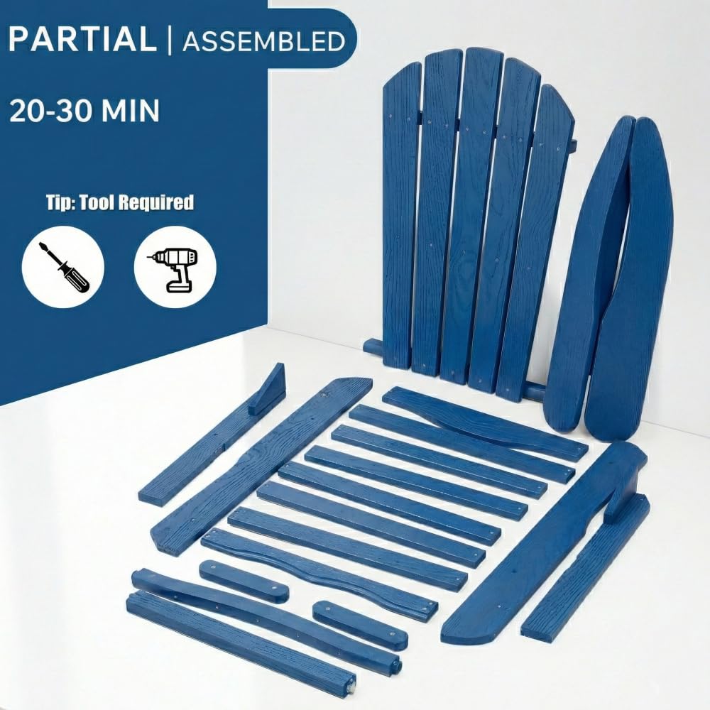 Folding Solid Cedar Wood Adirondack Chair S625