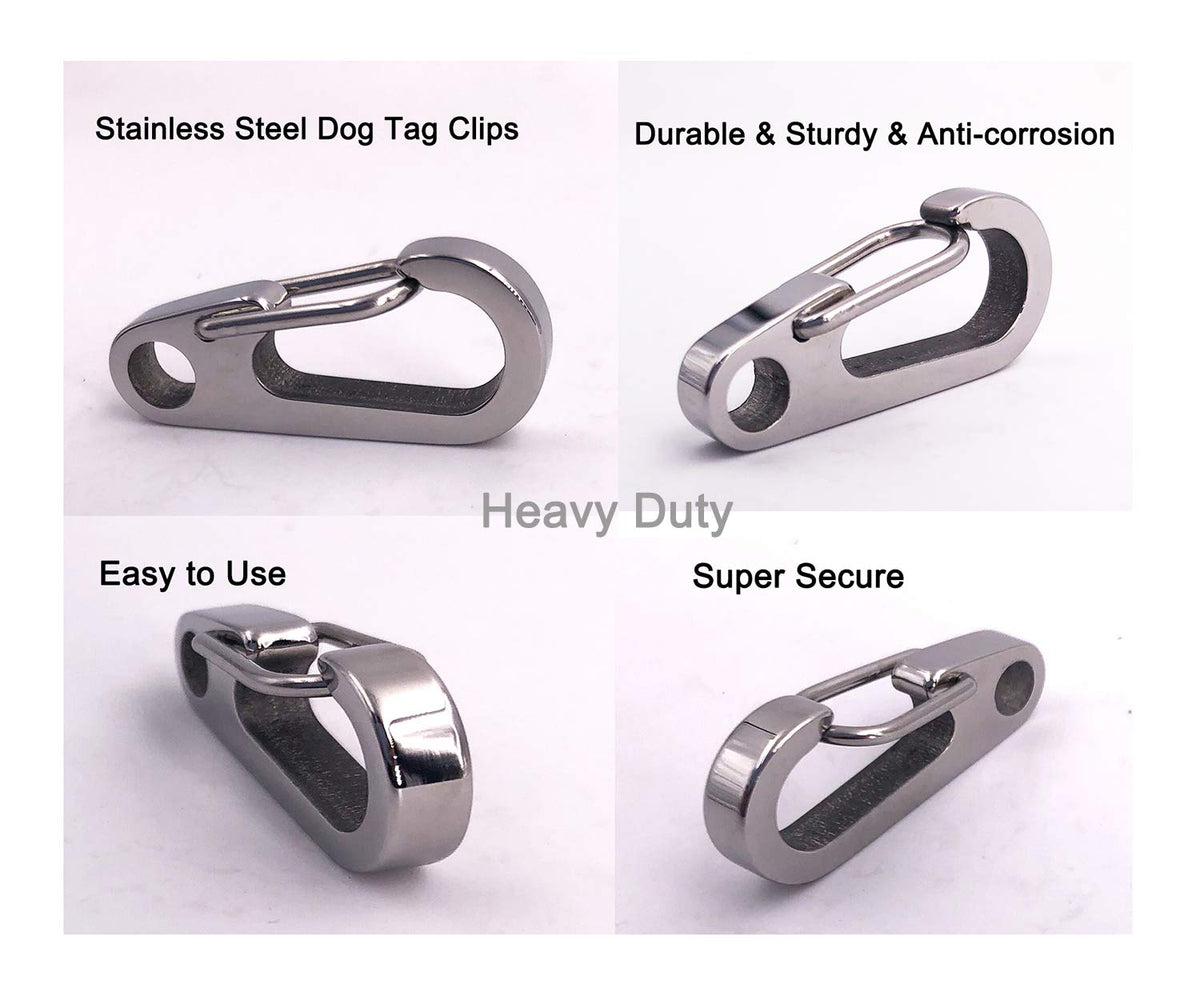 2 Pack Stainless Steel Dog Tag Clips I81590