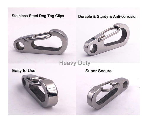 2 Pack Stainless Steel Dog Tag Clips I81590