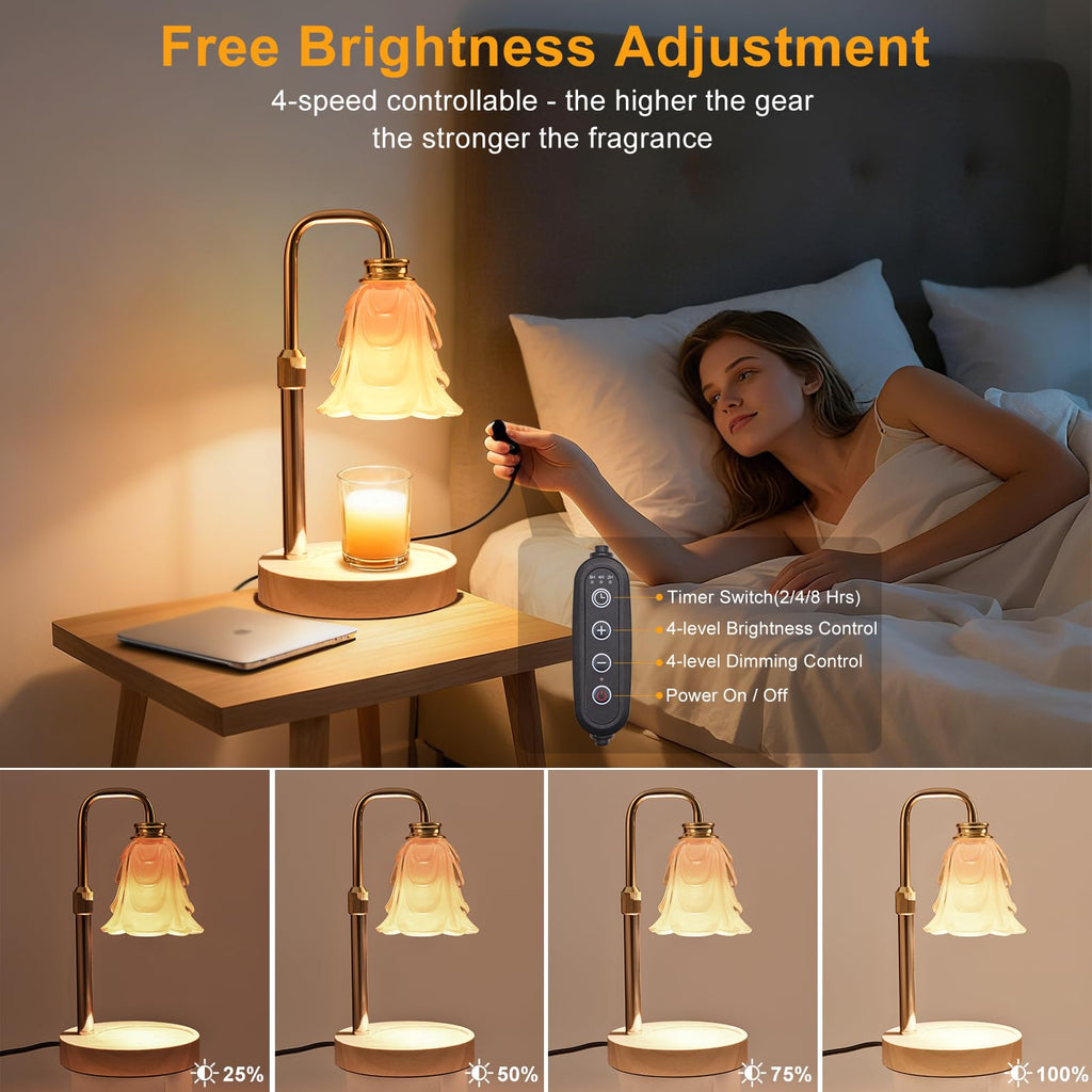 Adjustable Height Candle Warmer Lamp with Timer and Dimmer K815042
