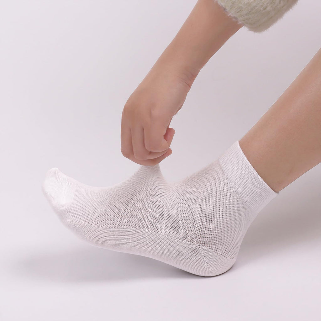 Women Thin Viscose Bamboo Above Ankle Crew Socks 5 Pairs C879