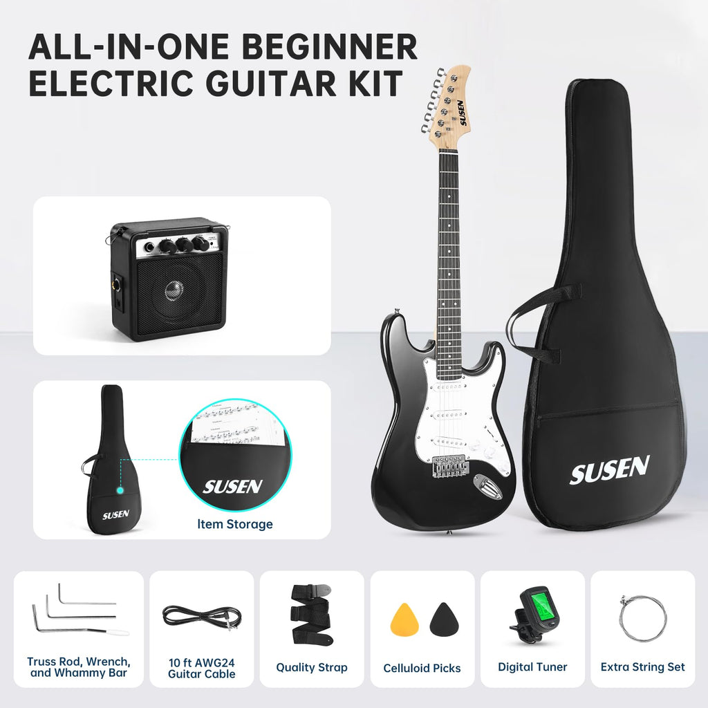 39 Inch Solid Full-size Electric Guitar with Amplifier Bag B69500