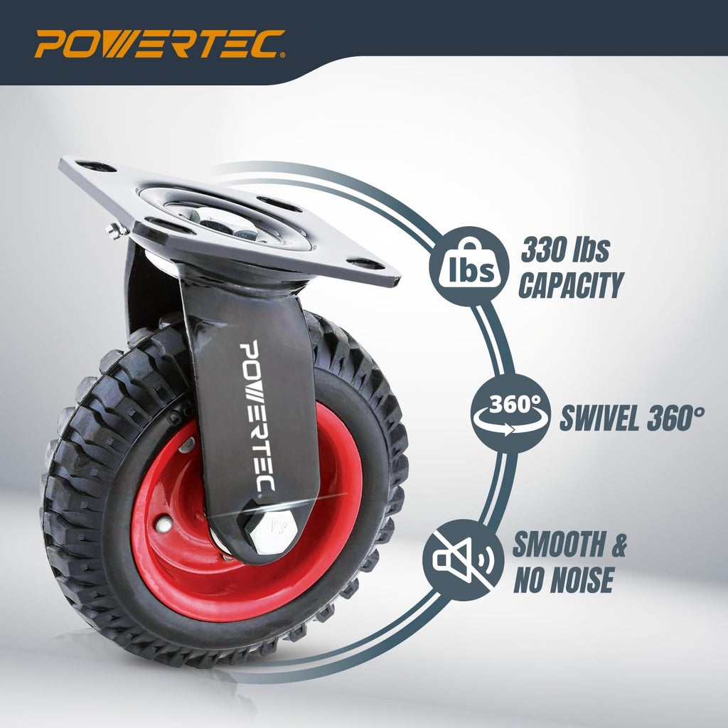 6 Inch Caster Wheels Set of 4 Heavy Duty Rubber D920