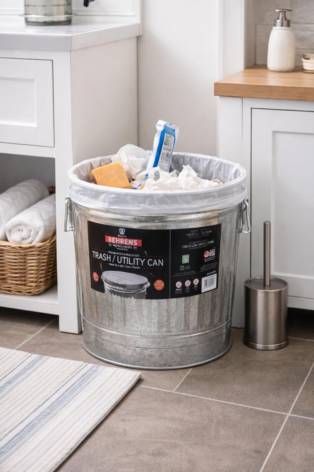 6 Gallon Galvanized Trash Can Q14103