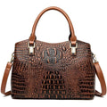 Crocodile Leather Satchel Handbag with Shoulder Strap Q597716