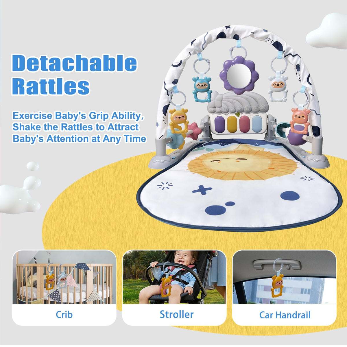 Baby Play Gym Mat and Activity Center with Music and Light P554