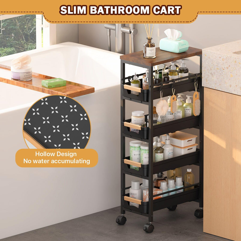 Slim Storage Cart with Wheels T5895