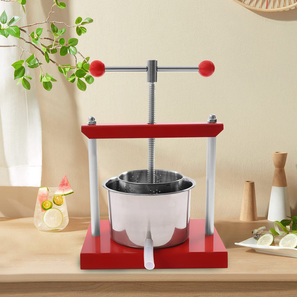 1.6 Gal Stainless Steel Manual Fruit Wine Press S767269