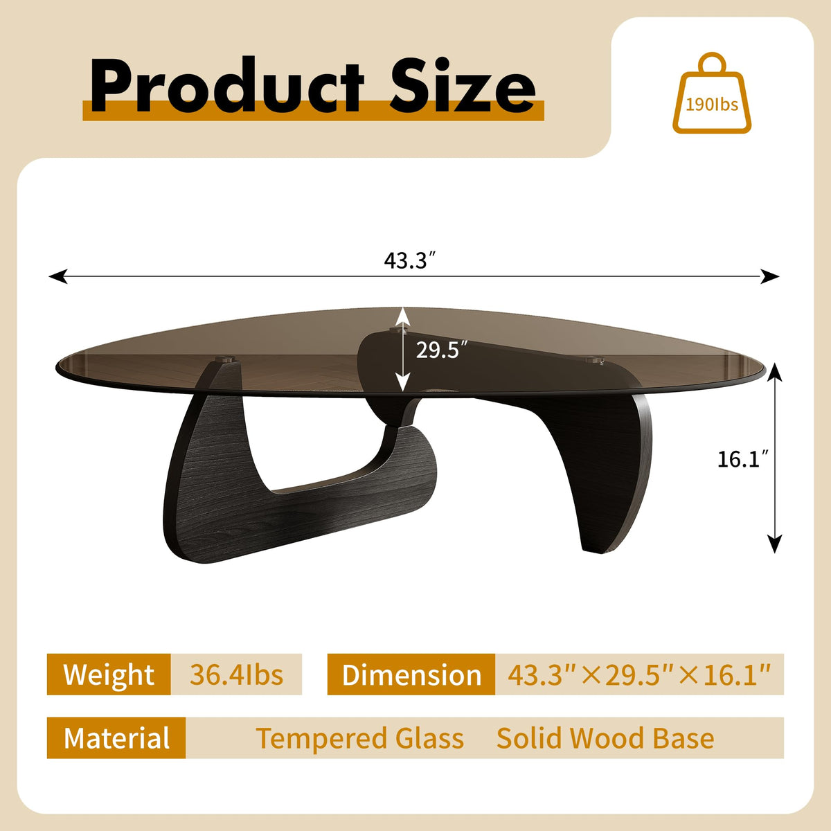 Mid Century Modern Triangle Coffee Table I688140