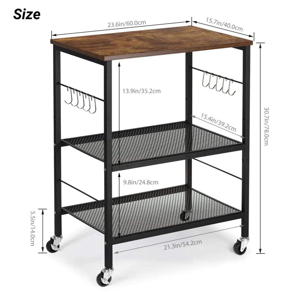 3-Tier Rolling Cart A829273