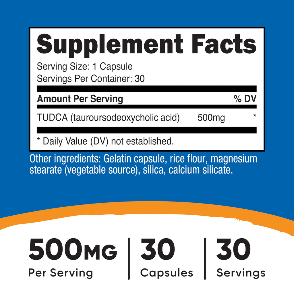 Tudca 500mg 30 Capsules Gluten Free D946438