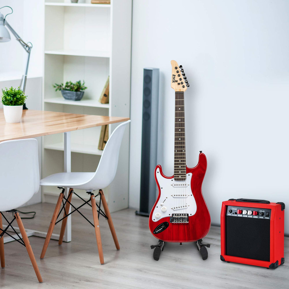 Left Hand 36 Inch 3/4 Size Electric Guitar Kit Red C777021