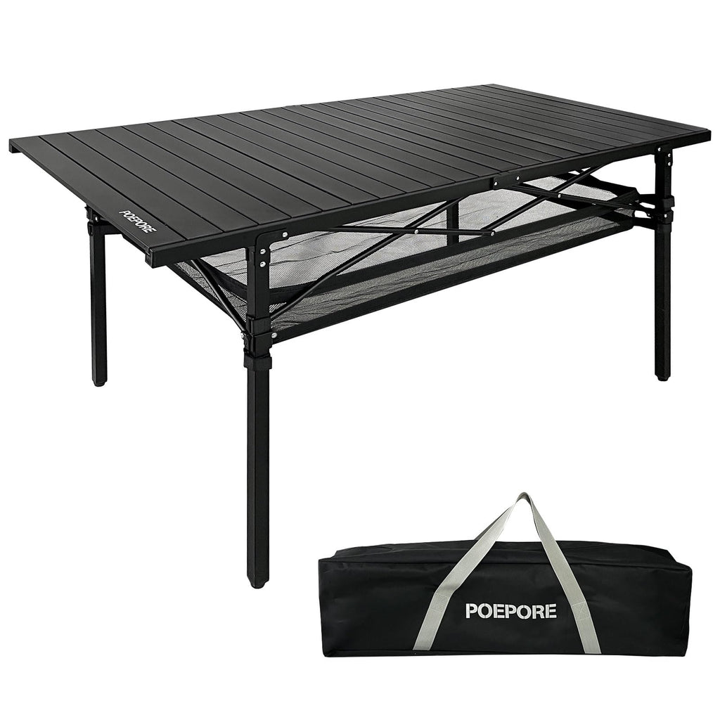 Large Folding Aluminum Camping Table with Storage and Carry Bag V416766