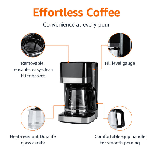12 Cup Drip Coffee Maker with Glass Carafe Z86267